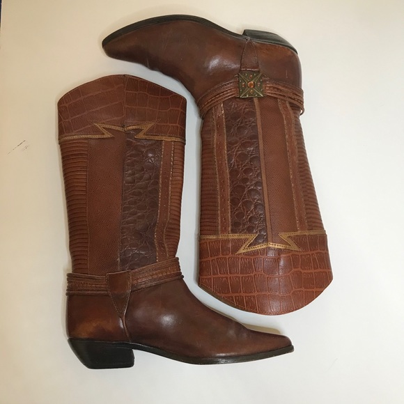 Vero Cuoio Iguana Multi Leather Western Boots - Picture 1 of 5